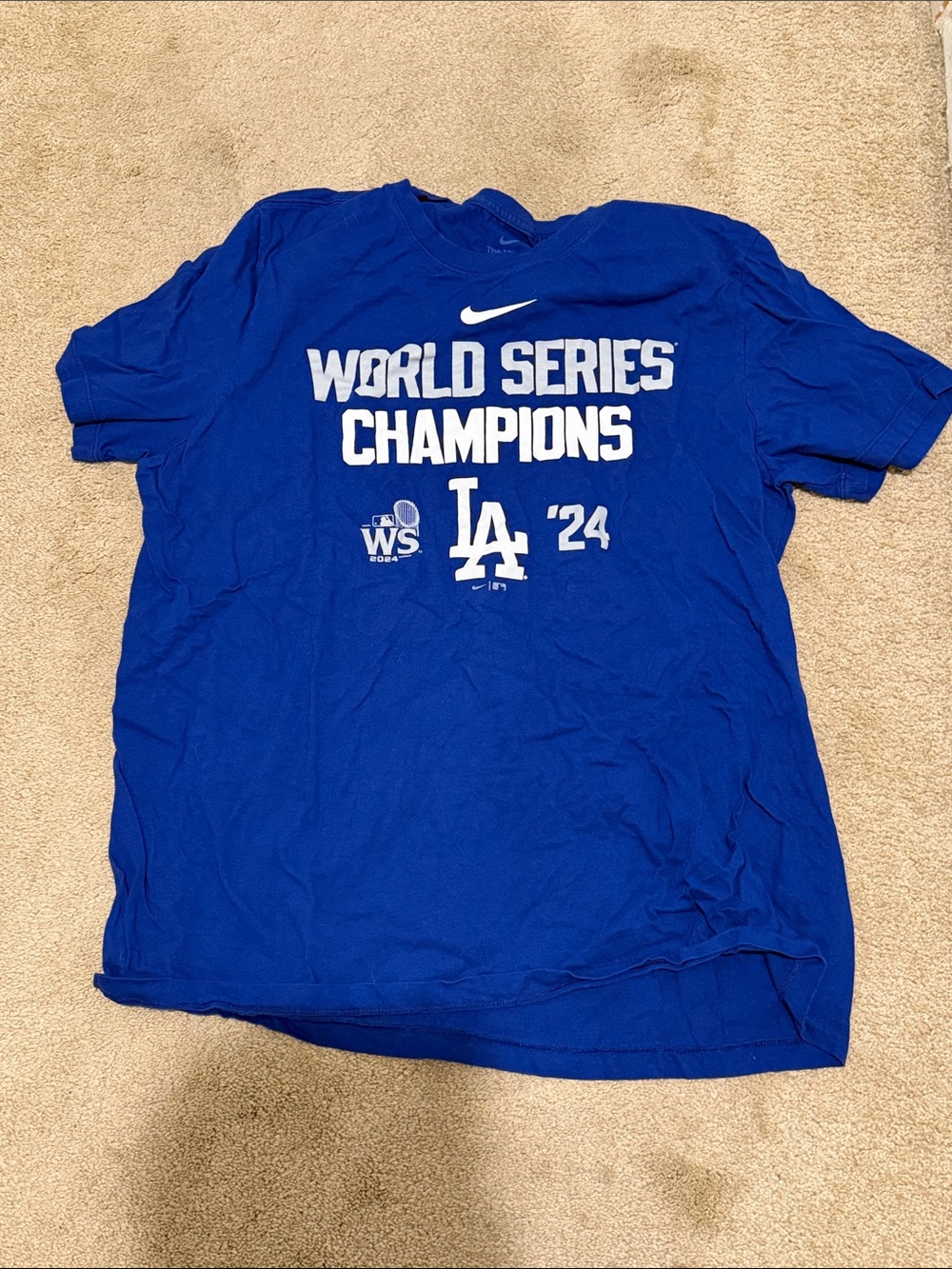 Nike Royal Blue 'World Series Champions' LA Dodgers T-Shirt